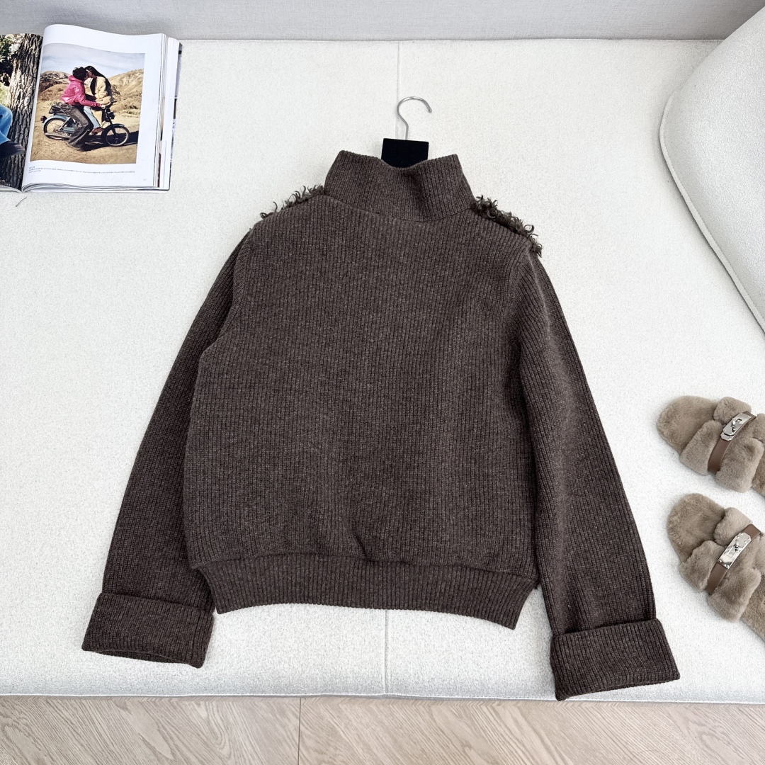独家款～lp🆕 25Ss————秋冬最新款立领针织拼接羽绒服🤍定制绵羊毛面料+羊毛针织面料+90白鹅绒填