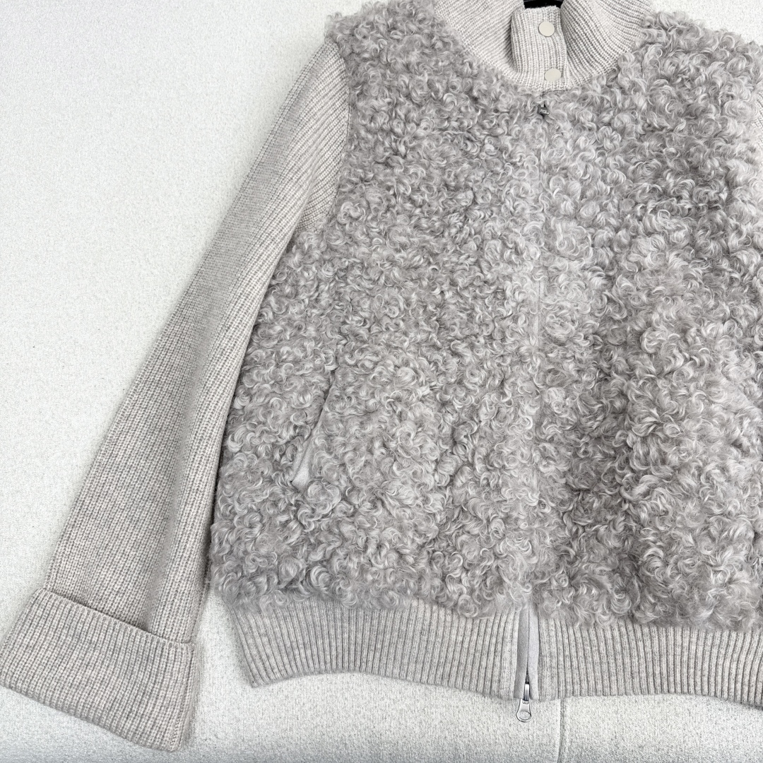 独家款～lp🆕 25Ss————秋冬最新款立领针织拼接羽绒服🤍定制绵羊毛面料+羊毛针织面料+90白鹅绒填