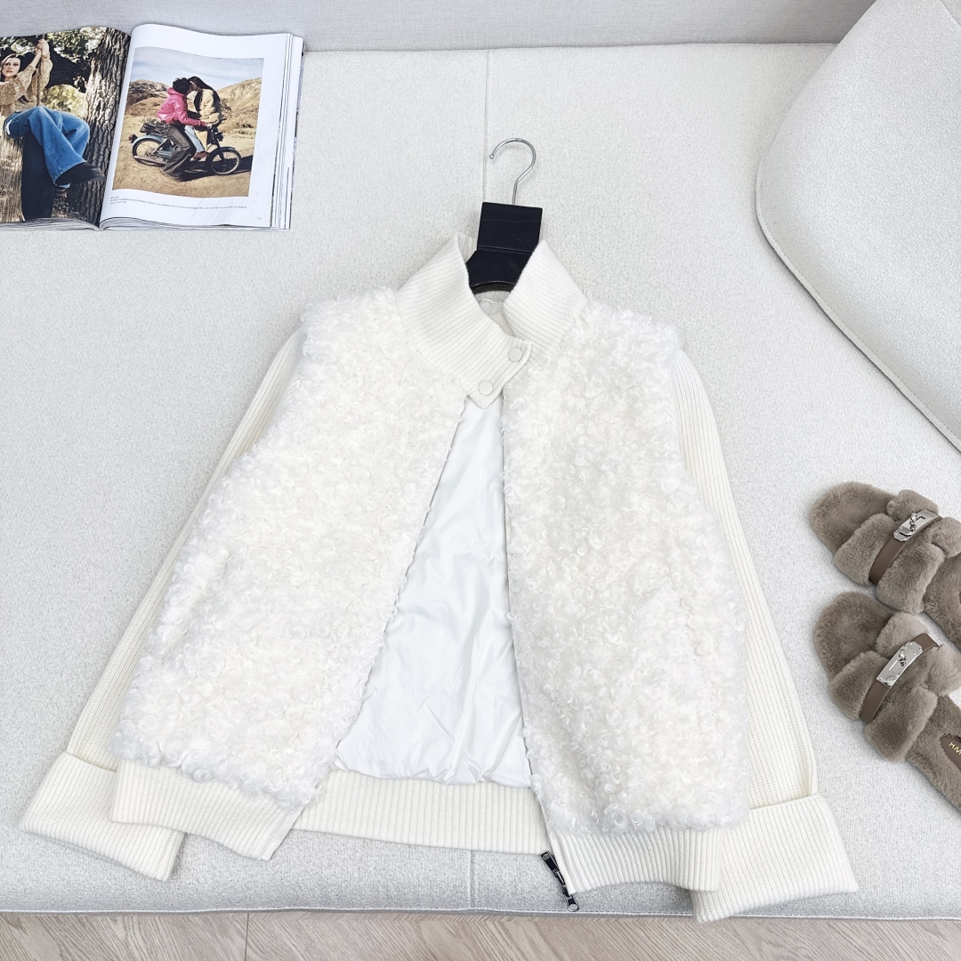 独家款～lp🆕 25Ss————秋冬最新款立领针织拼接羽绒服🤍定制绵羊毛面料+羊毛针织面料+90白鹅绒填