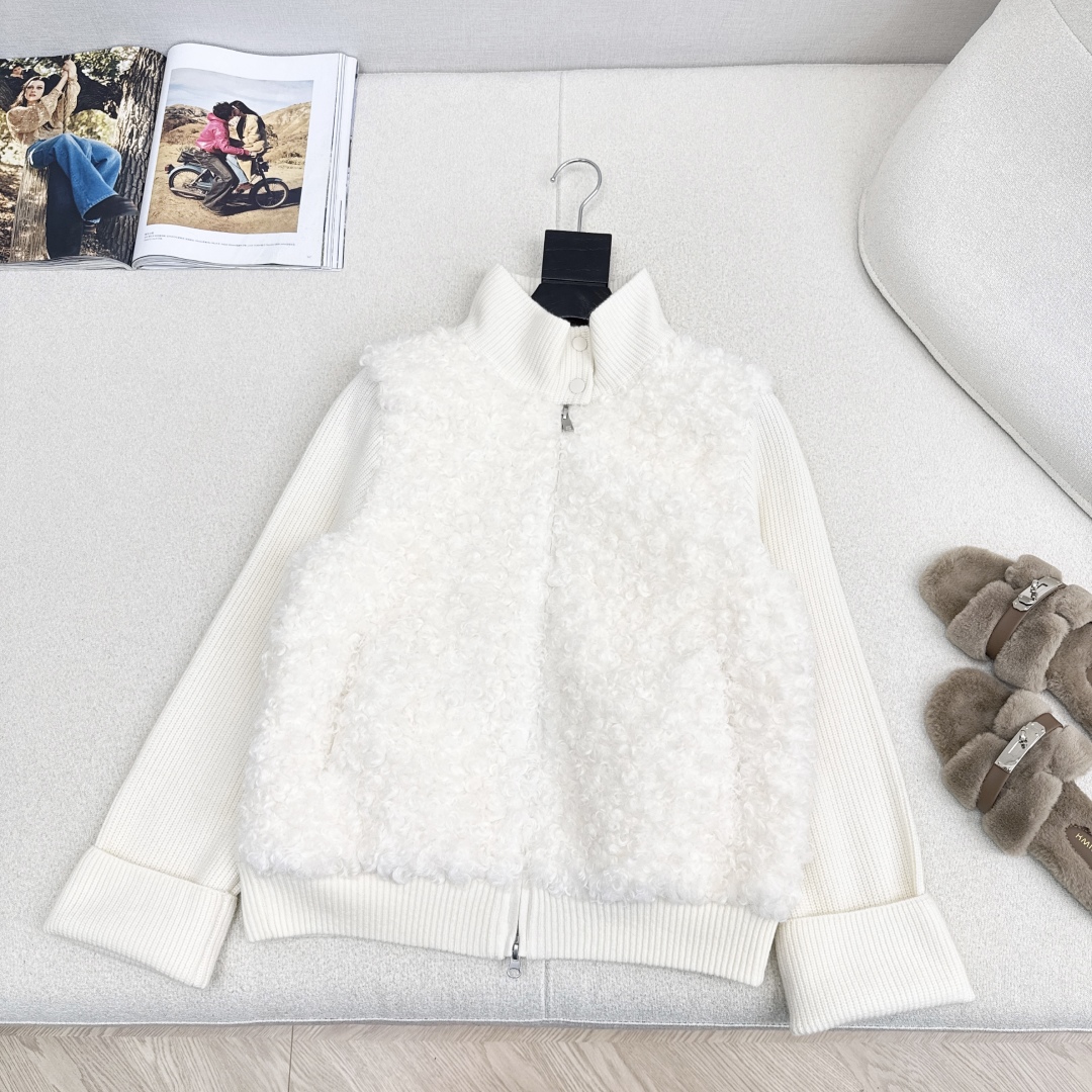 独家款～lp🆕 25Ss————秋冬最新款立领针织拼接羽绒服🤍定制绵羊毛面料+羊毛针织面料+90白鹅绒填