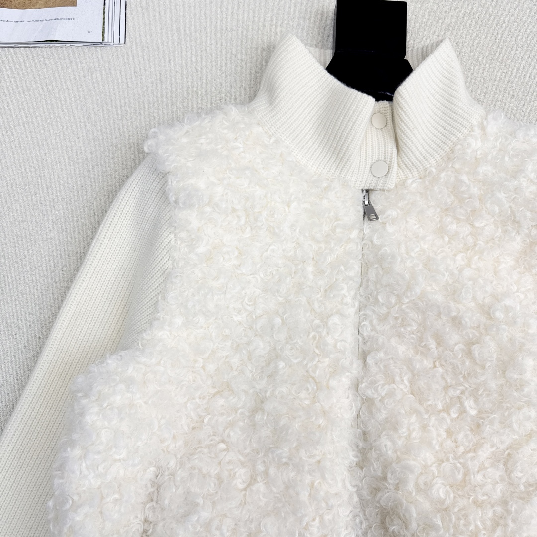 独家款～lp🆕 25Ss————秋冬最新款立领针织拼接羽绒服🤍定制绵羊毛面料+羊毛针织面料+90白鹅绒填