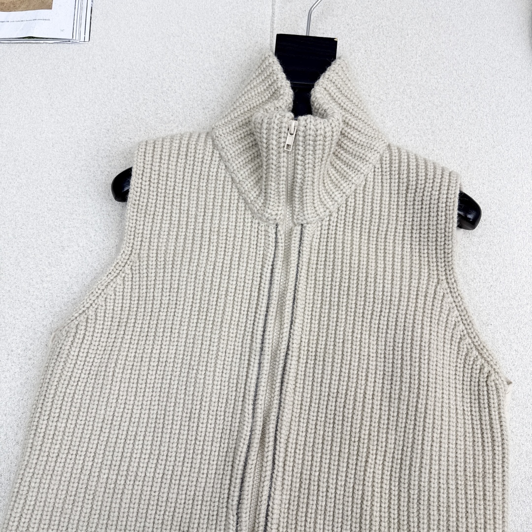 原单品质 lp🆕 25Ss———秋冬最新款拼接针织立领羽绒马甲 🤍小立领立体剪裁版型设计 国标90白鹅绒