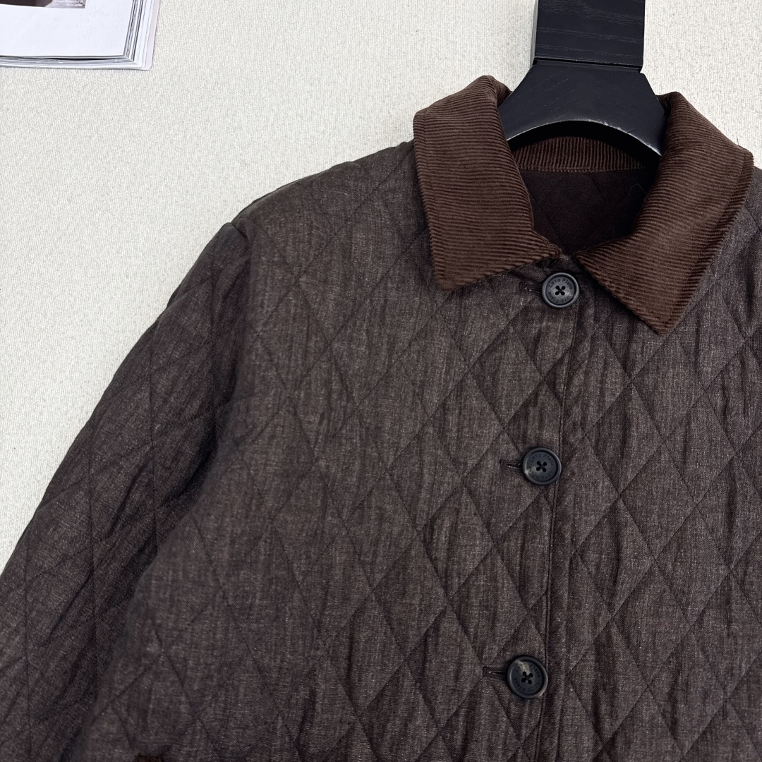 Quilted Diamond Pattern Cotton Linen Jacket with Turn-Down Collar 4 cmp i1759902926666 7096 0 2