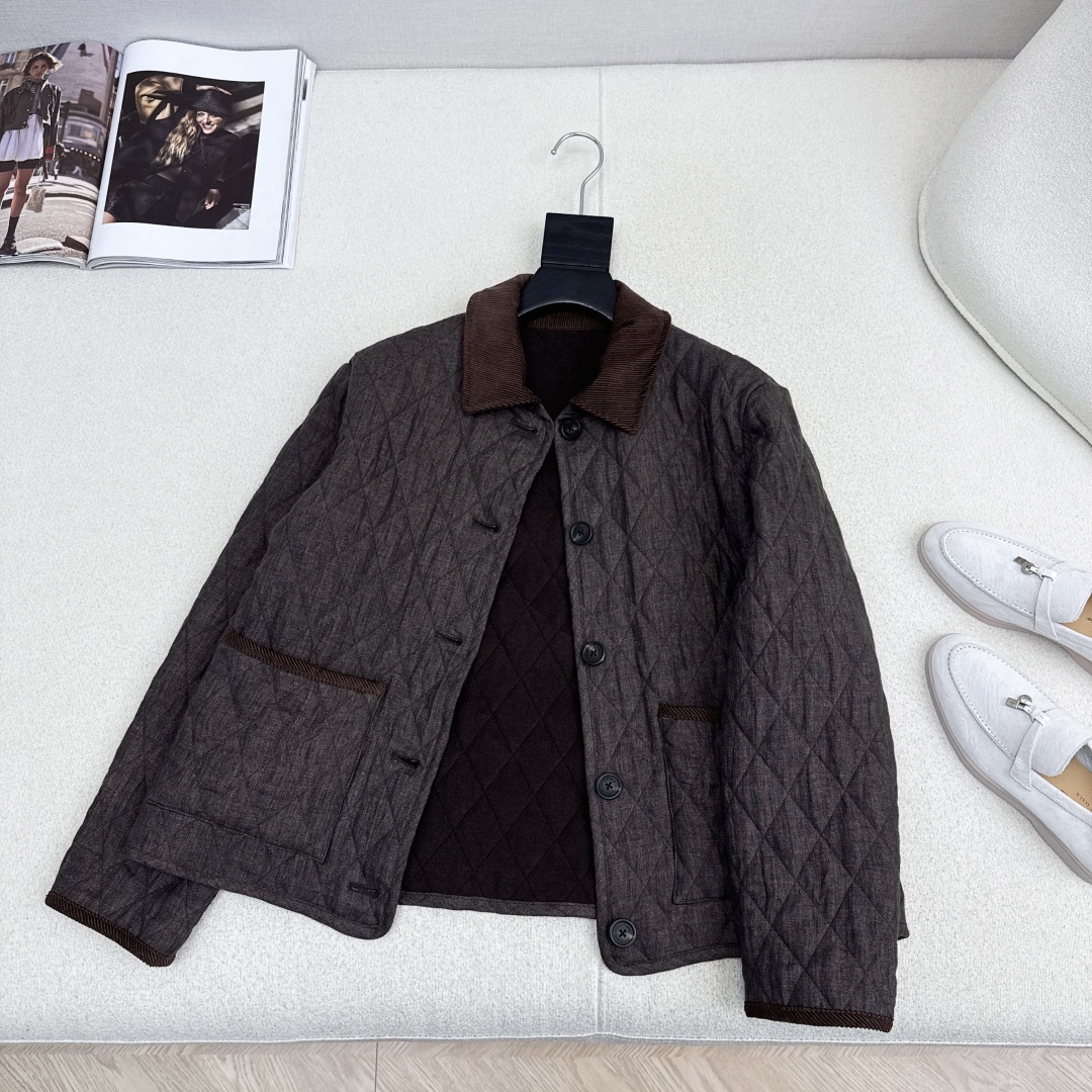 Quilted Diamond Pattern Cotton Linen Jacket with Turn-Down Collar 6 cmp i1759902930748 9912 0 4