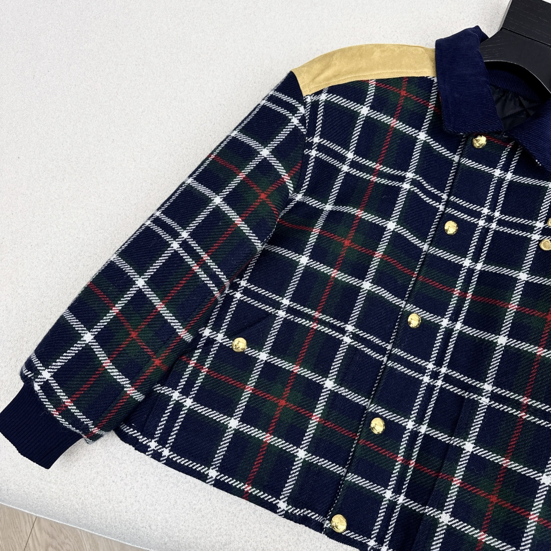 特价🉐️❗️现货齐码❗️不退不换❗️爆单款推荐 Ce 25Ss————秋冬最新款复古格纹拼接环保麂皮绒棉