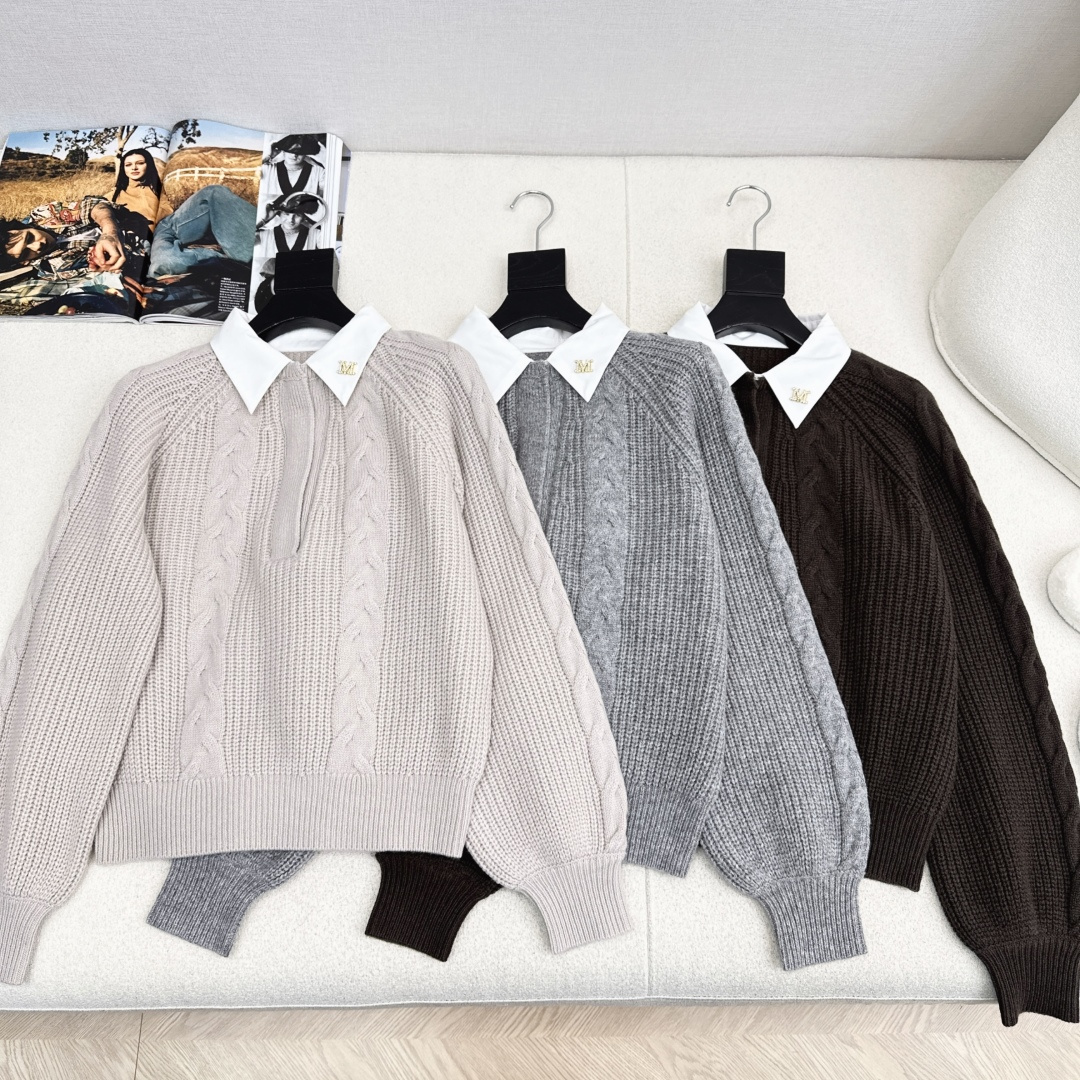 Two-Piece Knitted Sweater – Stylish Color Block Design, Available in S-M-L