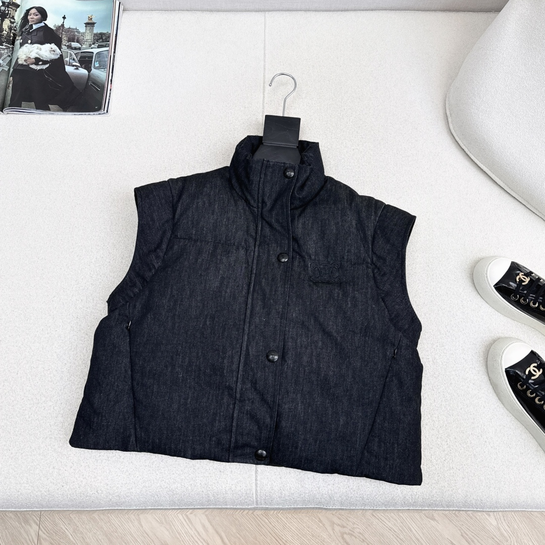 特价🉐️❗️现货齐码❗️不退不换❗️可拆卸两穿款～ Ce 25Ss———秋冬最新款三角皮标牌装饰面包羽绒