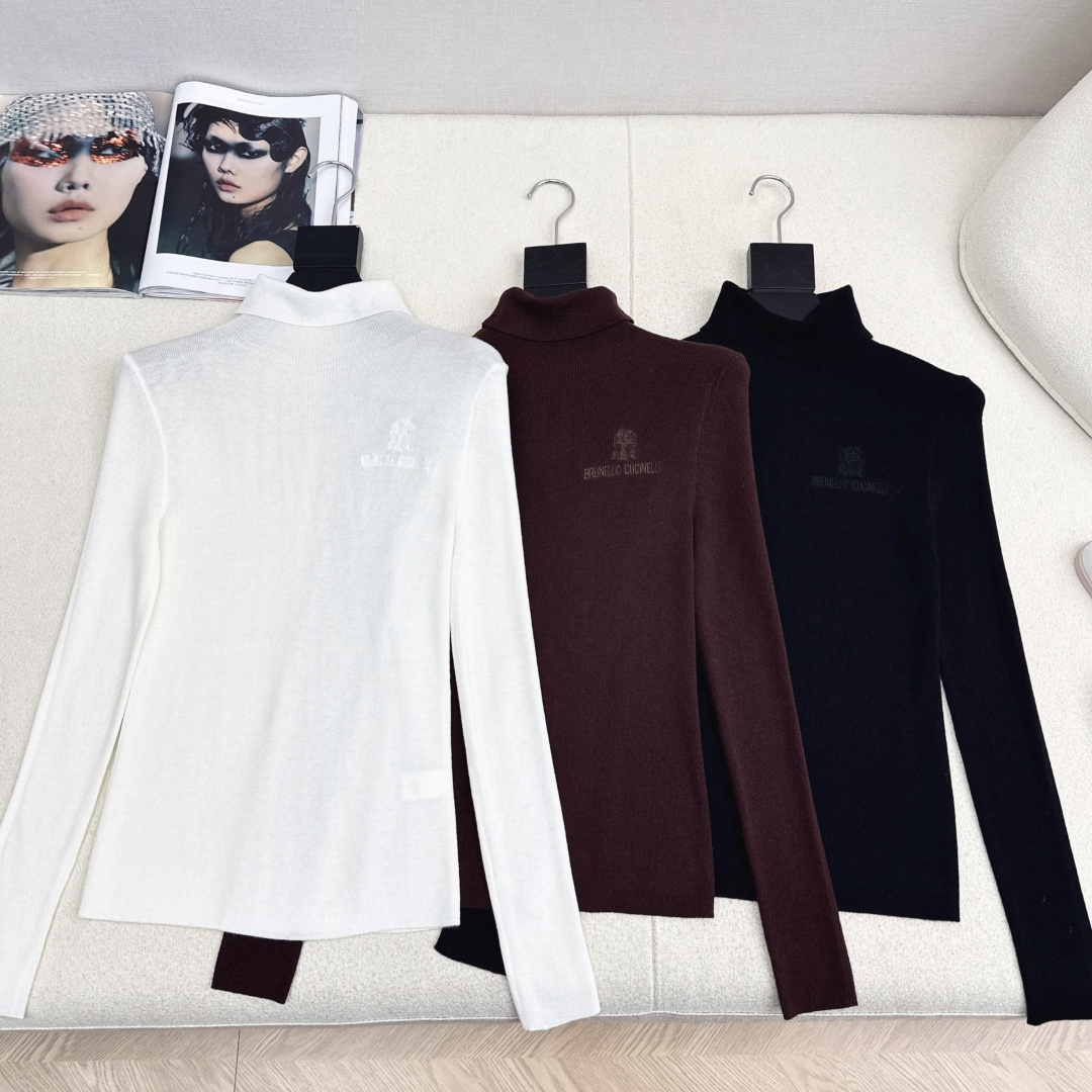 人手必备 Bc 25Ss————秋冬最新款经典logo刺绣装饰高领打底衫 🖤日常必备款 各种好穿好搭配 