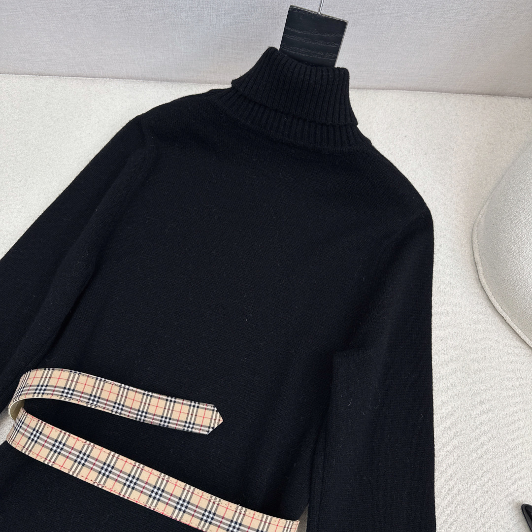 特价🉐️❗️现货齐码❗️不退不换❗️时髦秋冬裙子 Bur 25Ss————秋冬最新款假两件拼接做法高领羊