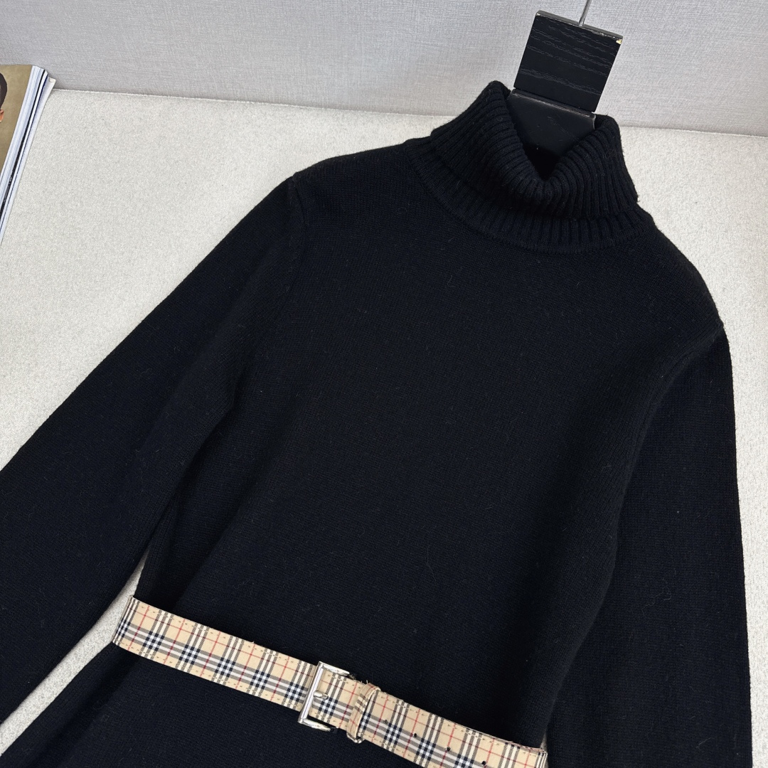 特价🉐️❗️现货齐码❗️不退不换❗️时髦秋冬裙子 Bur 25Ss————秋冬最新款假两件拼接做法高领羊