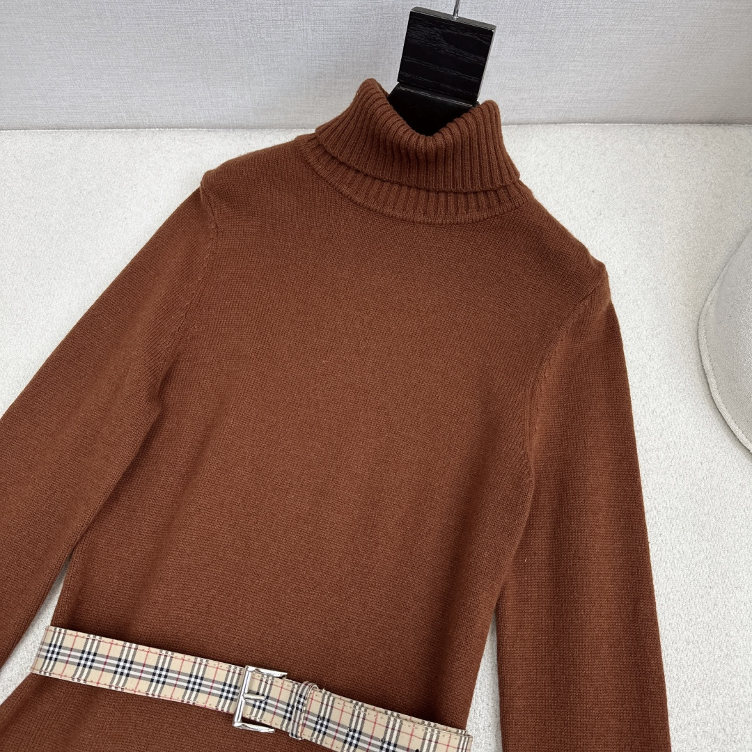 特价🉐️❗️现货齐码❗️不退不换❗️时髦秋冬裙子 Bur 25Ss————秋冬最新款假两件拼接做法高领羊