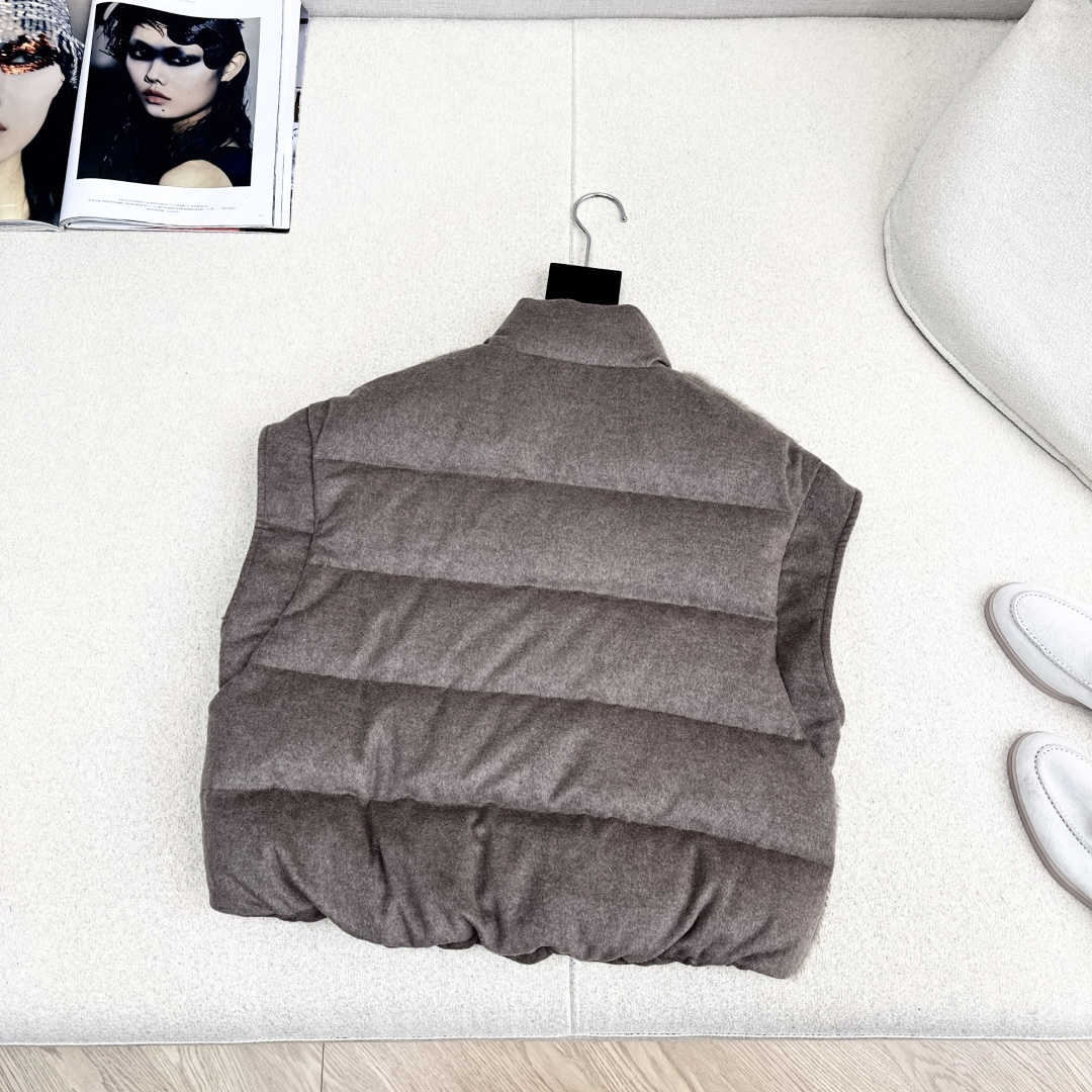 独家款～Bc 25Ss————秋冬最新款立领羊毛呢拼接环保毛绒绒羽绒马甲🖤定制羊毛呢面料+环保毛绒绒面料