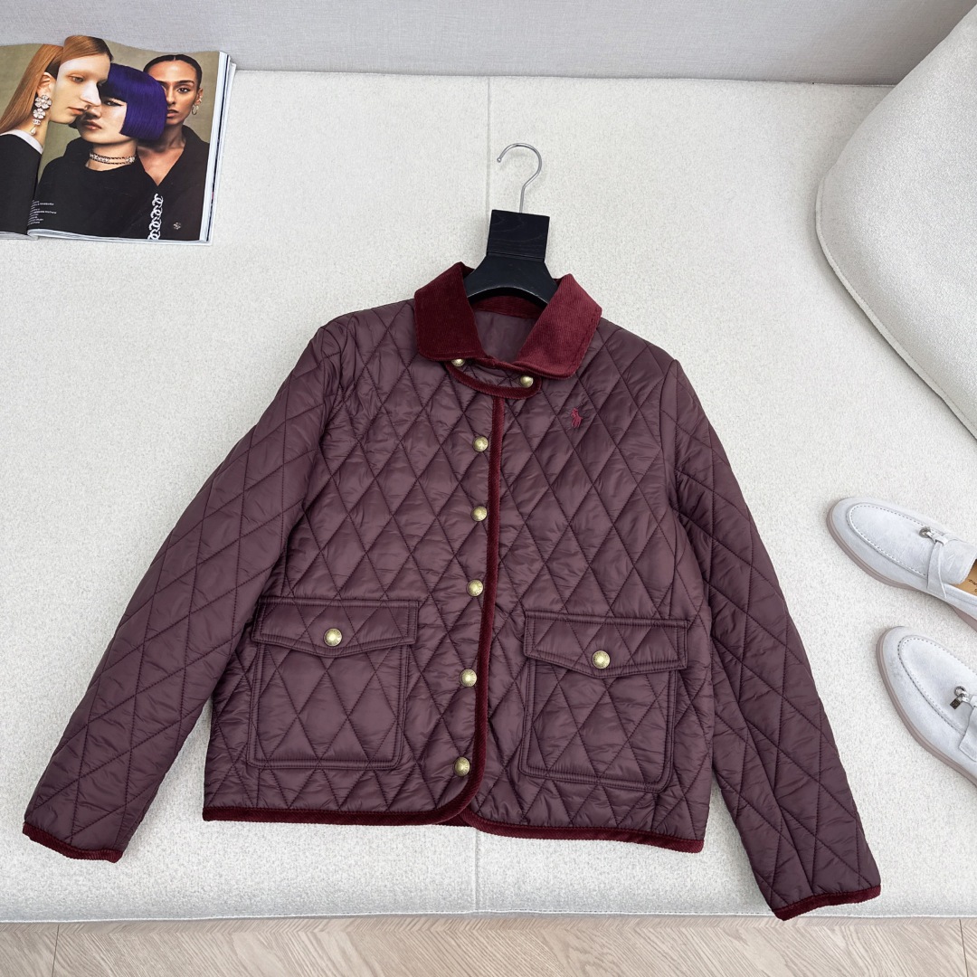 NO:661104,Recommended hot item: RL 25Ss————The latest retro and high-end cotton jacket in autumn and winter. A classic style that you can wear with your eyes closed. The stitching process is matched with corduroy trim. Full of details. Easy to keep warm with no burden. Short H-cut with adjustable back design. The upper body is slimmer and the legs are longer. It goes well with it. Two colors are available in stock. SML (S size shoulder width 40 bust 102 length 56, there is an error in manual measurement), women's clothing, jackets &  coats, 19860909爆单款推荐 RL 25Ss————秋冬最新款复古即高级棉服外套 闭眼入的经典款 洐缝工艺搭配灯芯绒镶边 细节感满满 轻松保暖零负担 短款H版型剪裁 搭配后背可调节设计 上身就是显瘦显腿长 很好搭配 两色现货发售sml（s码肩宽40胸围102衣长56手工测量存在误差）,女装,jackets & coats, ,Women's clothing