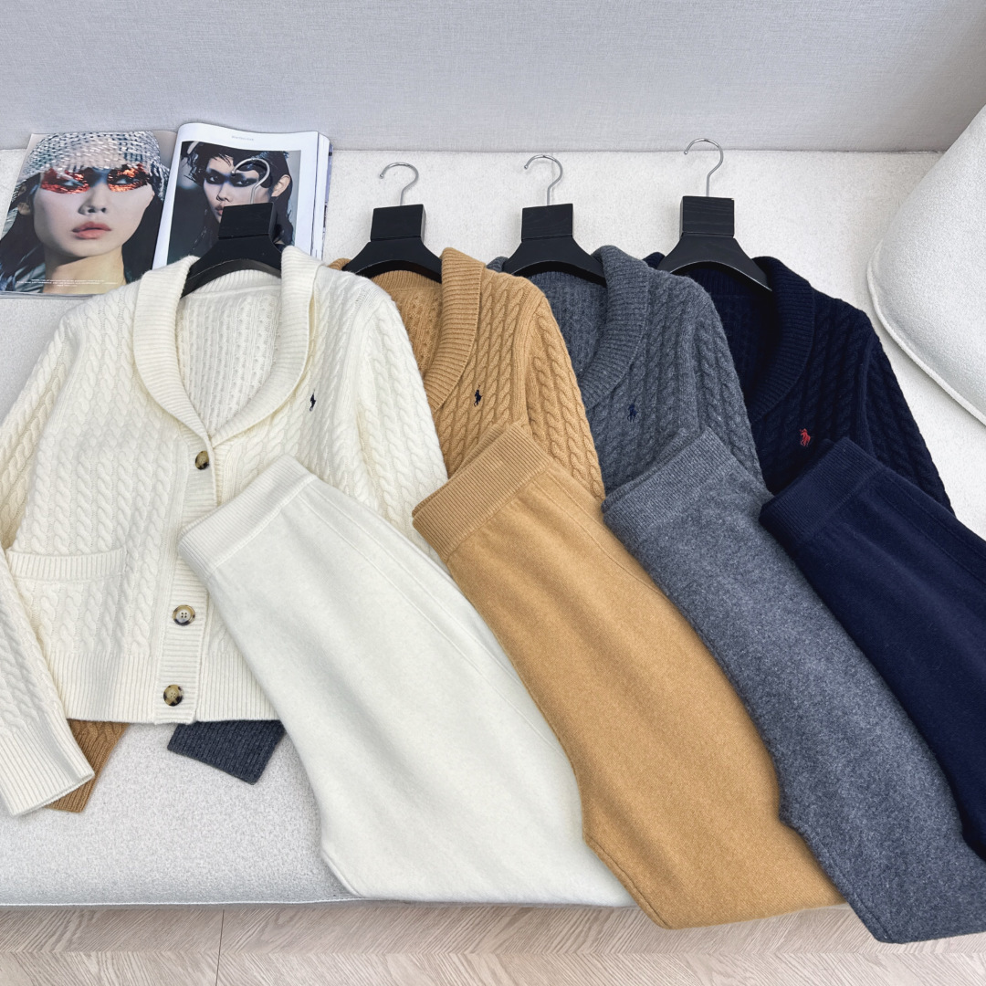 NO:662081,Exclusive model ~ RL 26Ss - the latest knitted suit for early spring. V-neck twist cardigan + elastic waist straight pants. Exquisite beauty. The overall feeling is simple and elegant. When paired together, it will give you a gentle, beautiful and moving feeling. The color and pattern are impeccable. A must-have for lazy people. It will look good no matter how you wear it. The texture of the fabric is excellent. It is made of custom-made wool fabric. The fabric is very good. It comes in one set.  Four colors ready for sale sml (S size shoulder width 39 bust 98 length 56 waist 66 pants length 105 manual measurement error), women's clothing,  19860909独家款 ～ RL 26Ss———早春最新款针织套装 V领麻花开衫+松紧腰直筒裤 精致美感 整体给人感觉特别的简约大气 一套搭配起来给你人一种温柔美丽动人的感觉 颜色跟版型都无可挑剔 懒人必备一套怎么搭都好看 面料质感一绝 采用的是定制羊毛面料 面料很到位 一套出 四色现货发售sml（s码肩宽39胸围98衣长56腰围66裤长105手工测量存在误差）,女装, ,Women's clothing