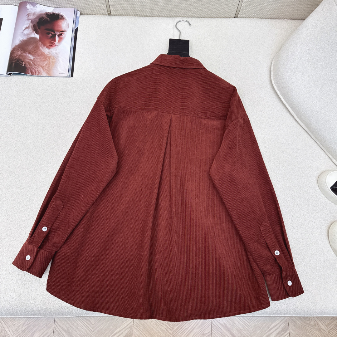 老钱感穿搭 RL 25Ss————秋冬最新款小马logo刺绣灯芯绒衬衫 🤎宽松廓形剪裁 卡其棕色灯芯绒面