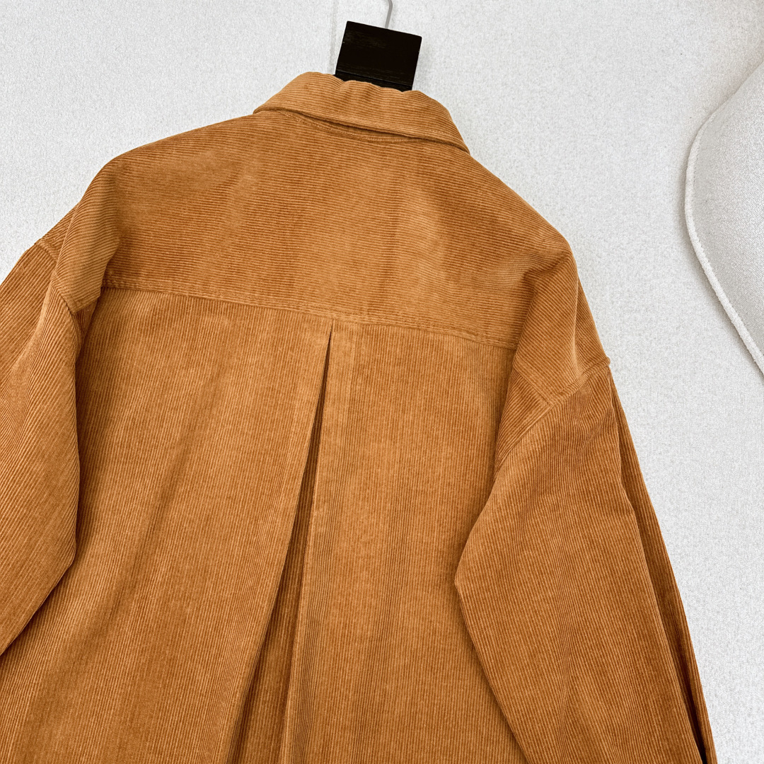 老钱感穿搭 RL 25Ss————秋冬最新款小马logo刺绣灯芯绒衬衫 🤎宽松廓形剪裁 卡其棕色灯芯绒面