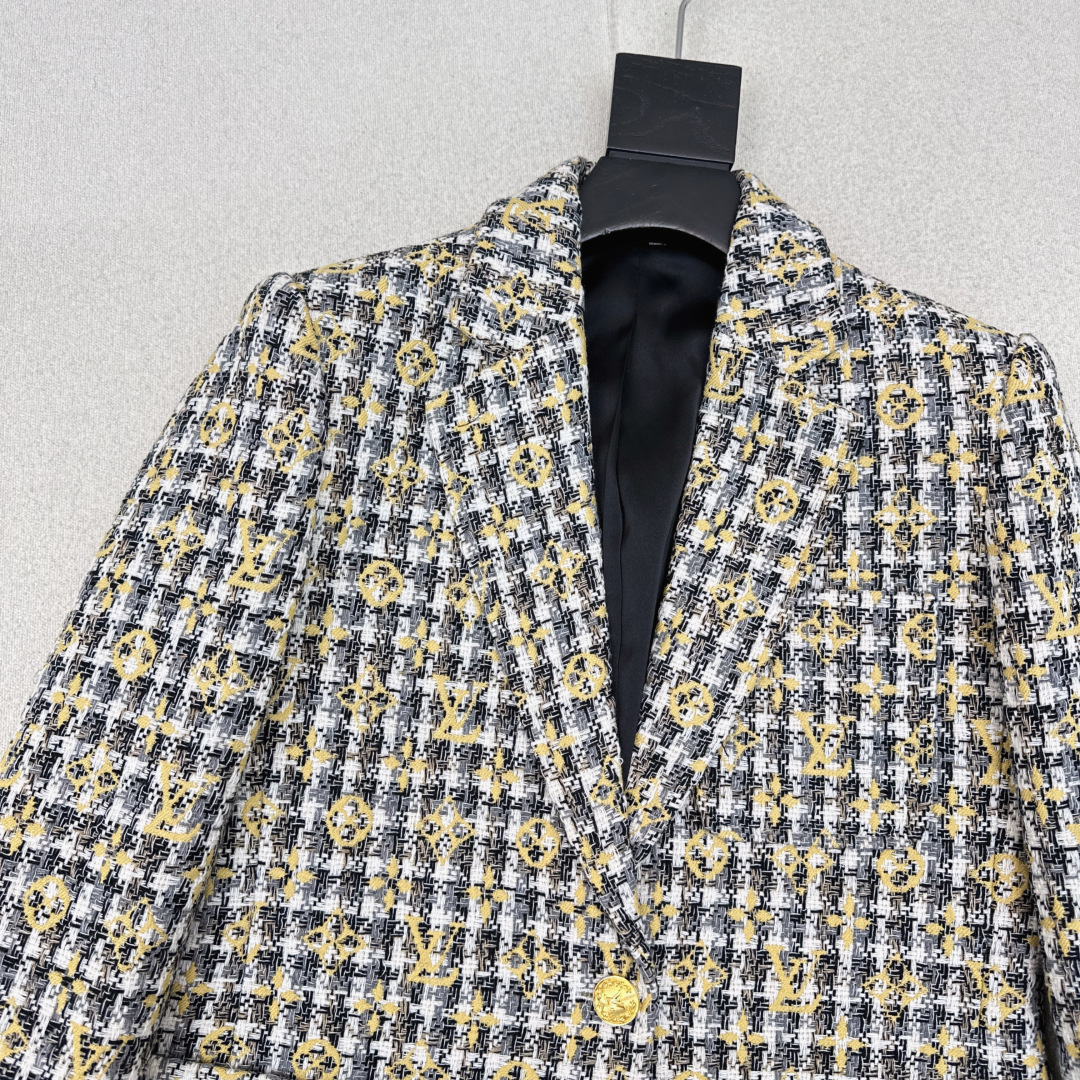 特价🉐️❗️现货齐码❗️不退不换❗️L家 25Ss————秋冬最新款logo图案编织修身西装外套 🩶yb