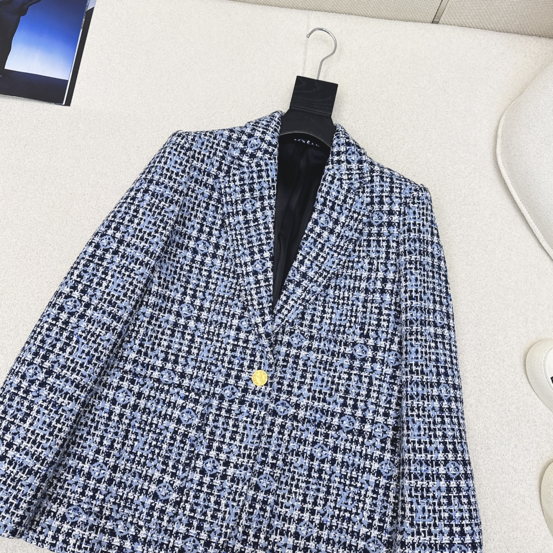 特价🉐️❗️现货齐码❗️不退不换❗️L家 25Ss————秋冬最新款logo图案编织修身西装外套 🩶yb