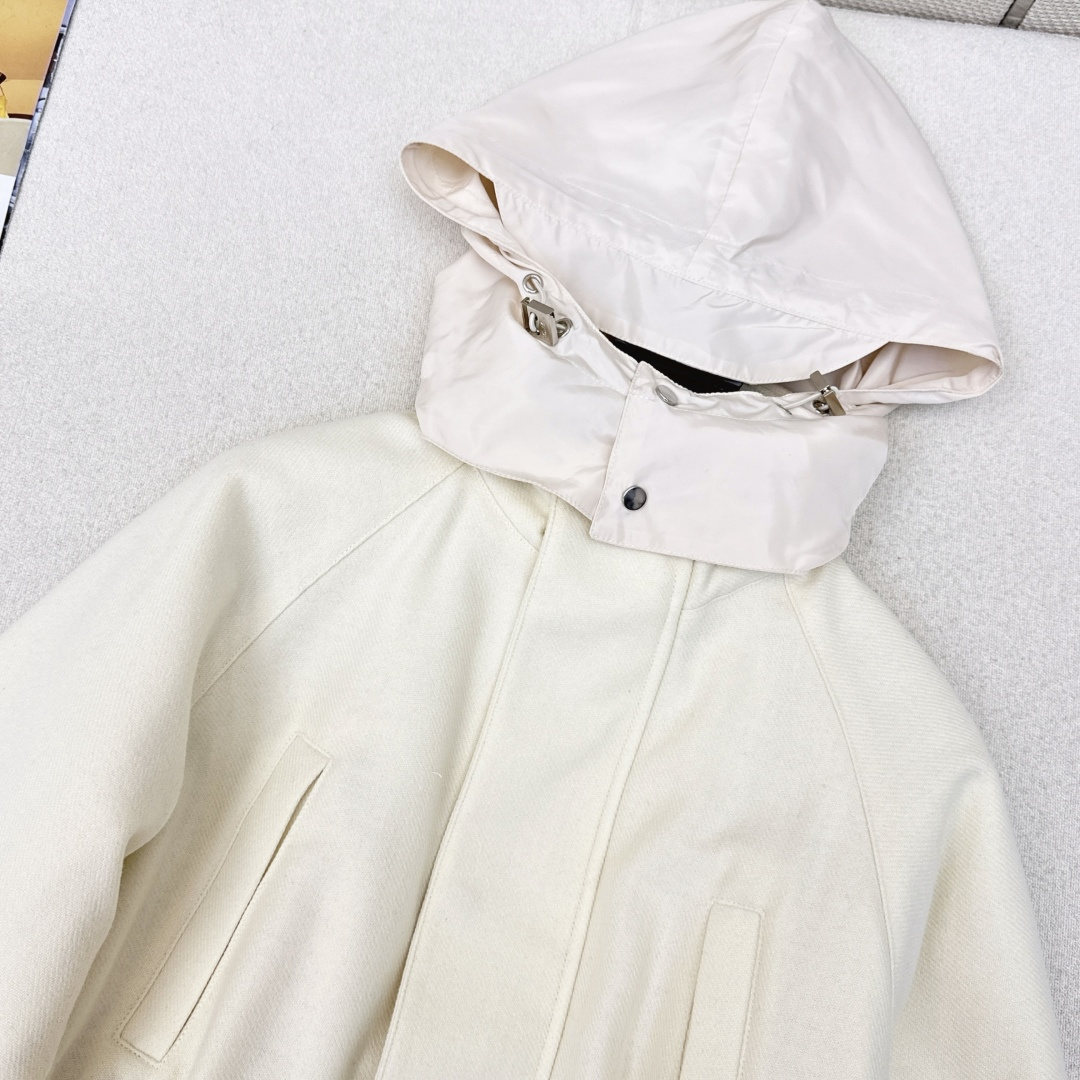 高奢老钱风穿搭 lp🆕 25Ss————秋冬最新款极简设计感连帽毛呢外套 🤎帽子可以隐藏起来的两穿款 博