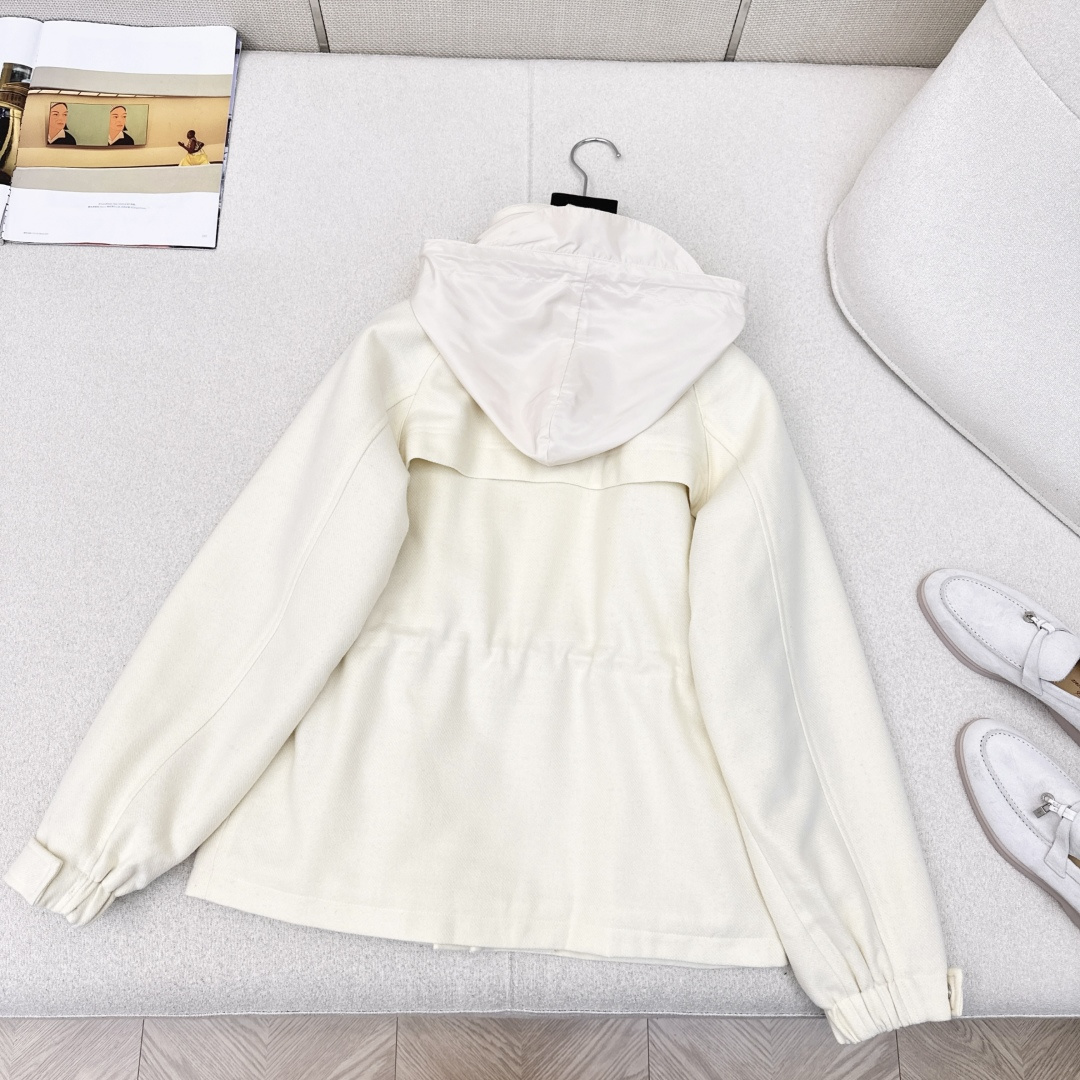 高奢老钱风穿搭 lp🆕 25Ss————秋冬最新款极简设计感连帽毛呢外套 🤎帽子可以隐藏起来的两穿款 博