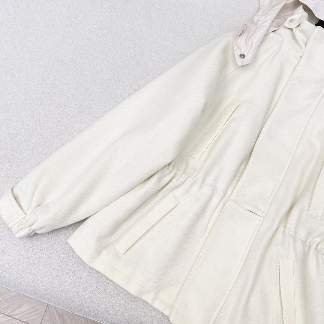 高奢老钱风穿搭 lp🆕 25Ss————秋冬最新款极简设计感连帽毛呢外套 🤎帽子可以隐藏起来的两穿款 博