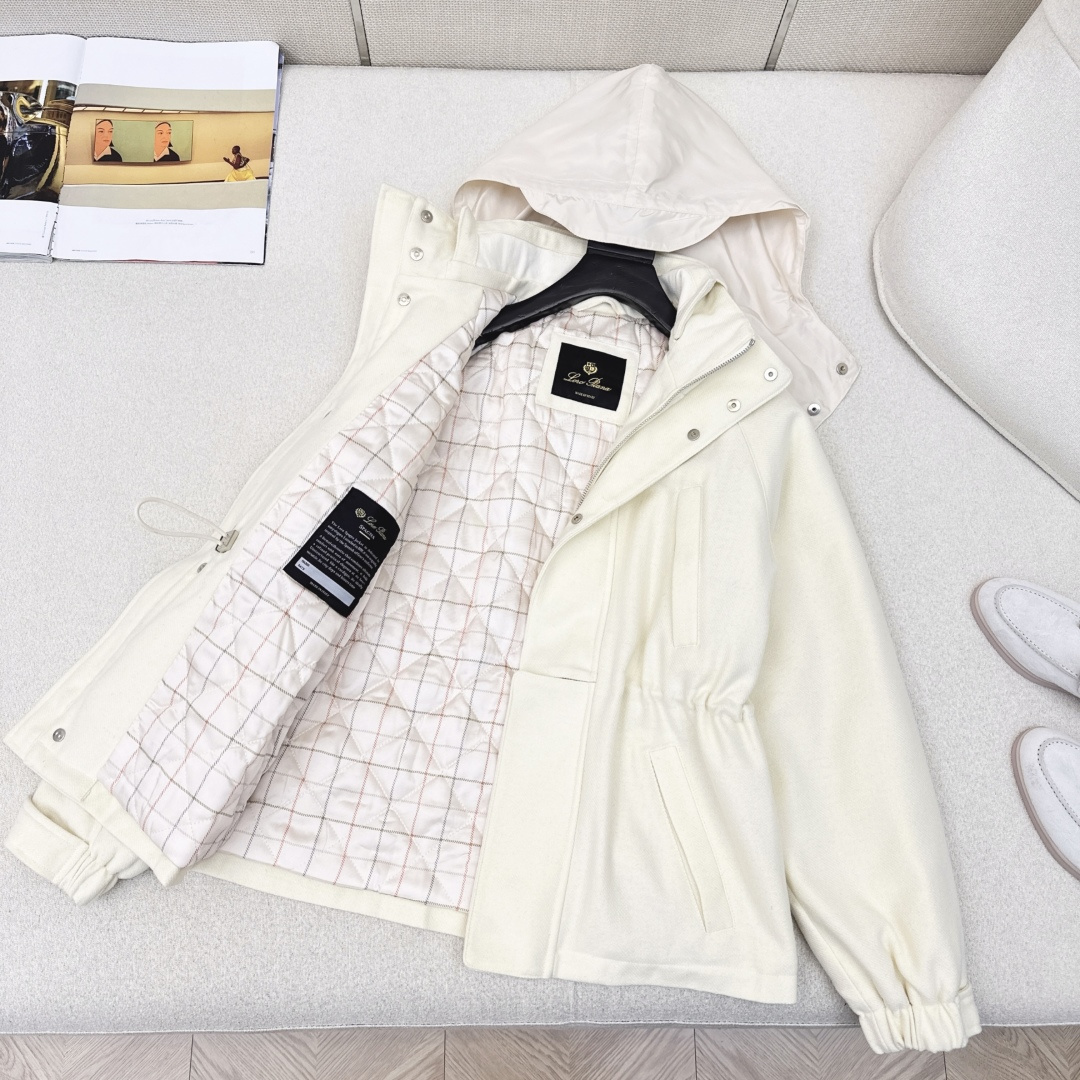 高奢老钱风穿搭 lp🆕 25Ss————秋冬最新款极简设计感连帽毛呢外套 🤎帽子可以隐藏起来的两穿款 博