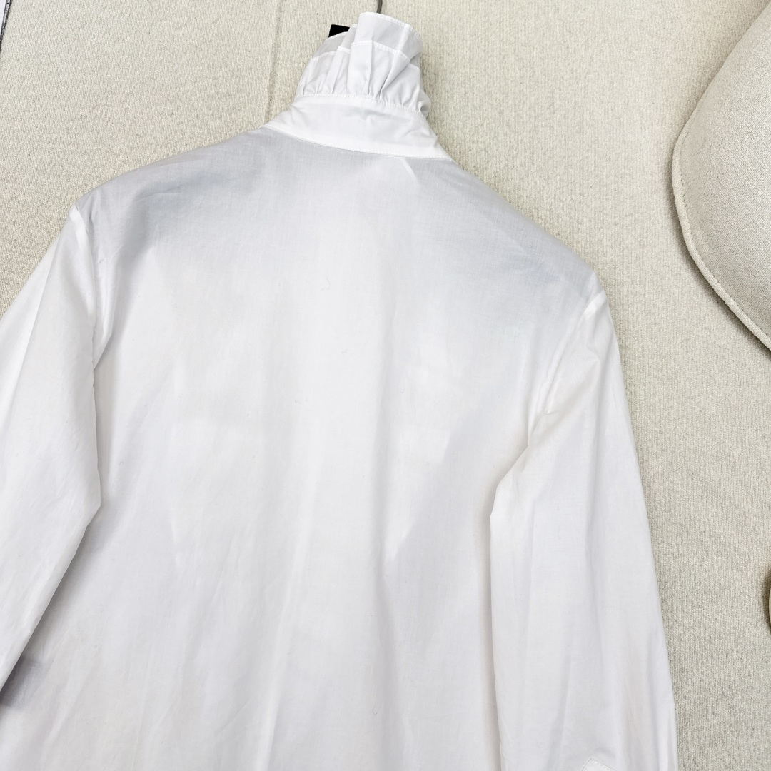 姚晨同款 RL 26Ss————早春最新款紫标高定度假新品长袖衬衫🤍法式宫廷风气质单品 花边立领定位压褶