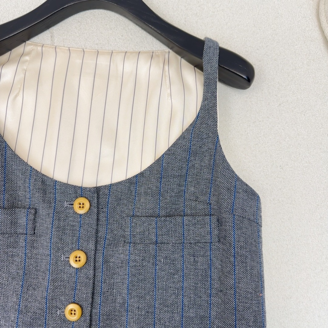 特价🉐️ ❗️现货齐码❗️不退不换❗️独家首发 PD 25Ss————春夏最新款富家千金学院风背心连衣裙