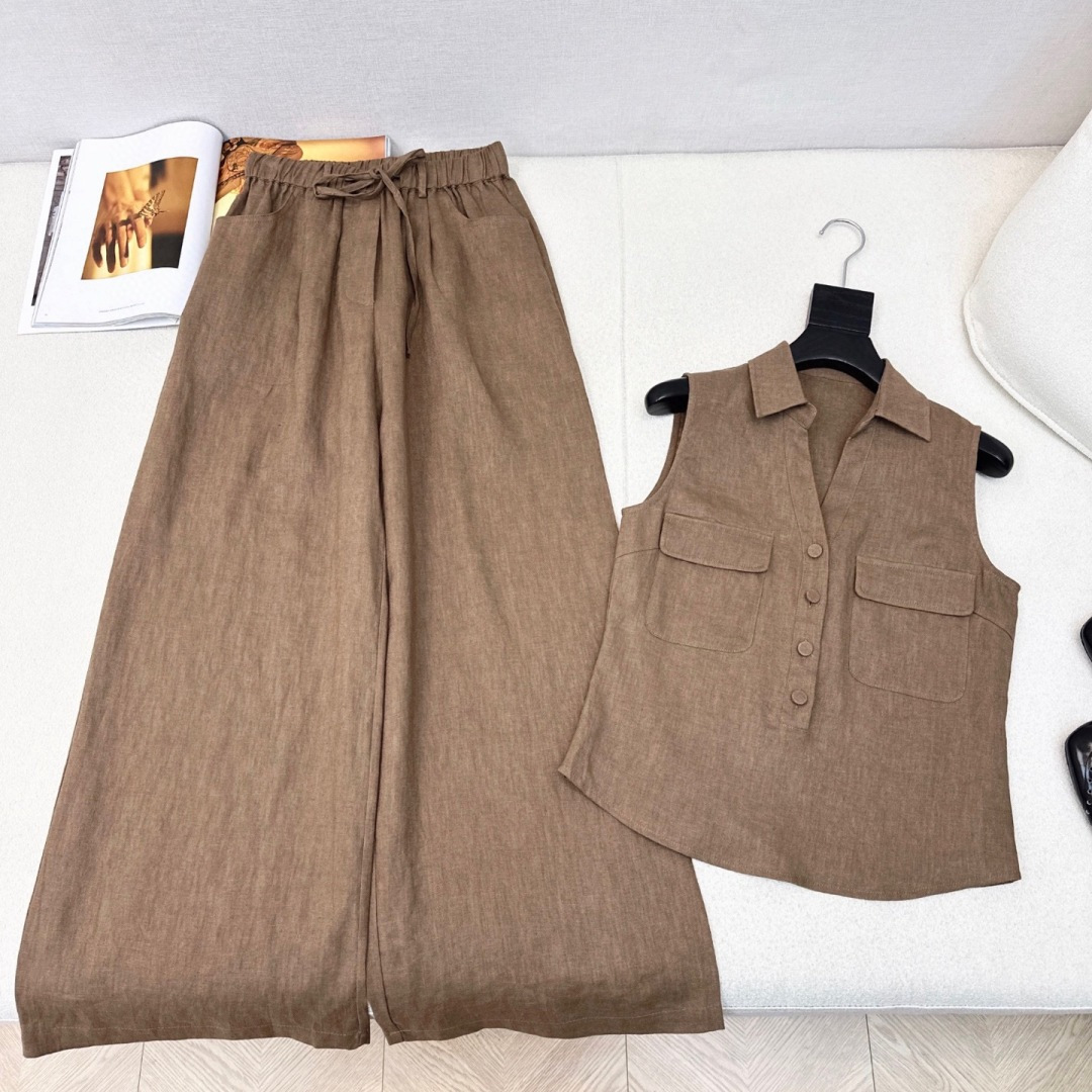 特价🉐️ 一套❗️现货齐码❗️不退不换❗️lp🆕 25Ss———春夏最新款高级老钱风穿搭极简套装 🤎无袖