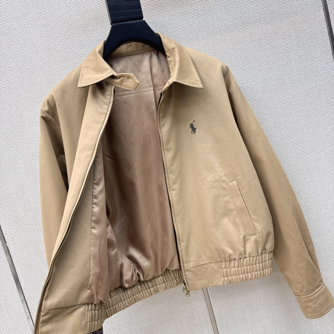 RL 26Ss————春夏最新款长期主义穿搭老干部风夹克外套🤎经典logo刺绣徽标点缀 短款拉链版型 上