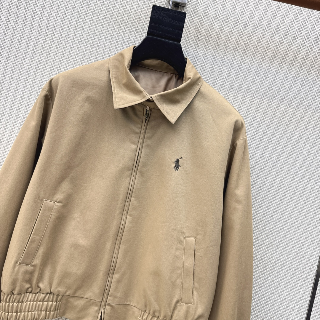 RL 26Ss————春夏最新款长期主义穿搭老干部风夹克外套🤎经典logo刺绣徽标点缀 短款拉链版型 上