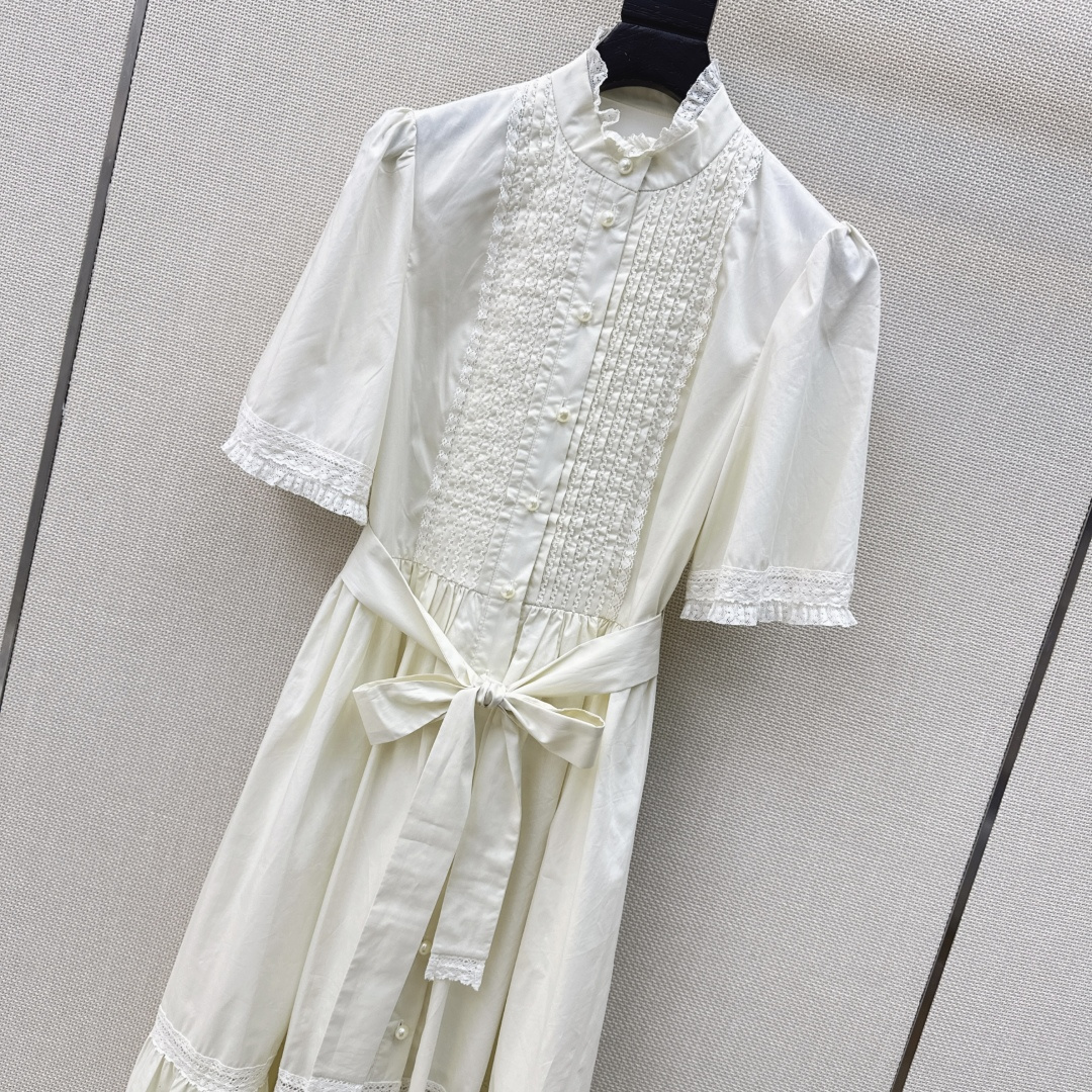 重工款长裙 VLTN 26Ss————春夏最新款拼接蕾丝褶皱重工艺长款连衣裙🤍2 超美的长裙 度假灰常适
