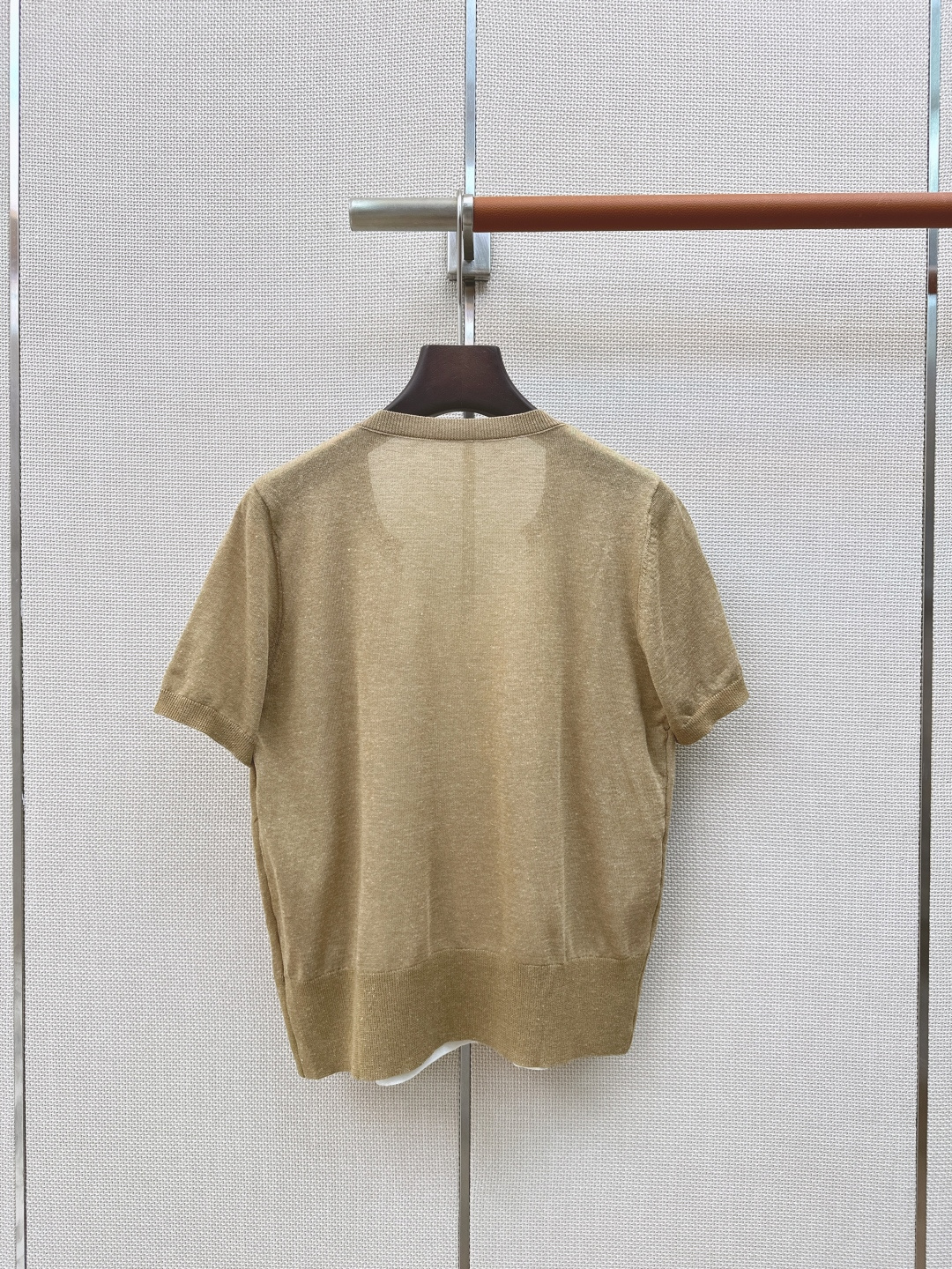独家首发 Es 26Ss————春夏最新款假两件设计针织短袖上衣🖤超级高颜值的单品 拼接蕾丝撞色设计 时