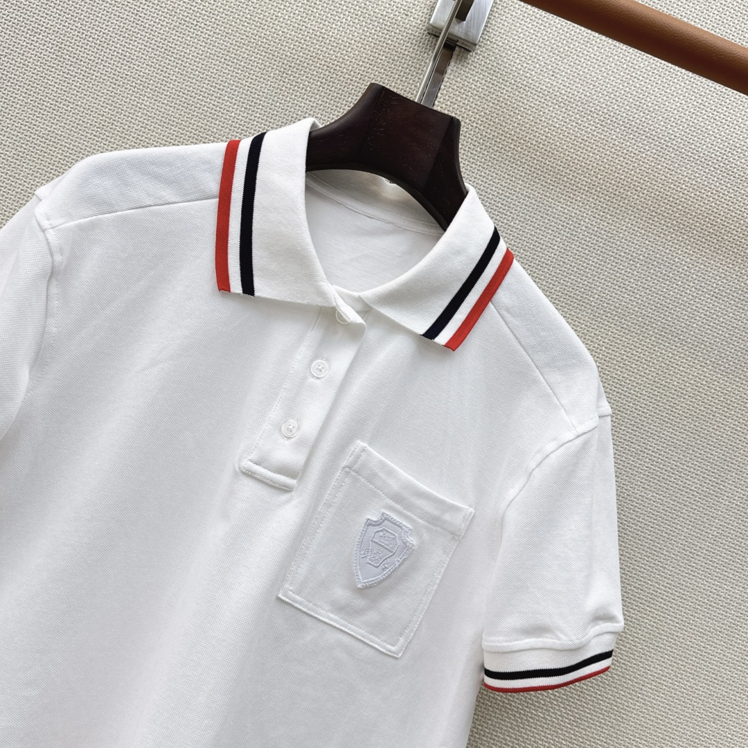 Bc 26Ss————春夏新品网球少女风彩色螺纹翻领Polo上衣🤍休闲老钱风运动日常出街均可轻松驾驭～经