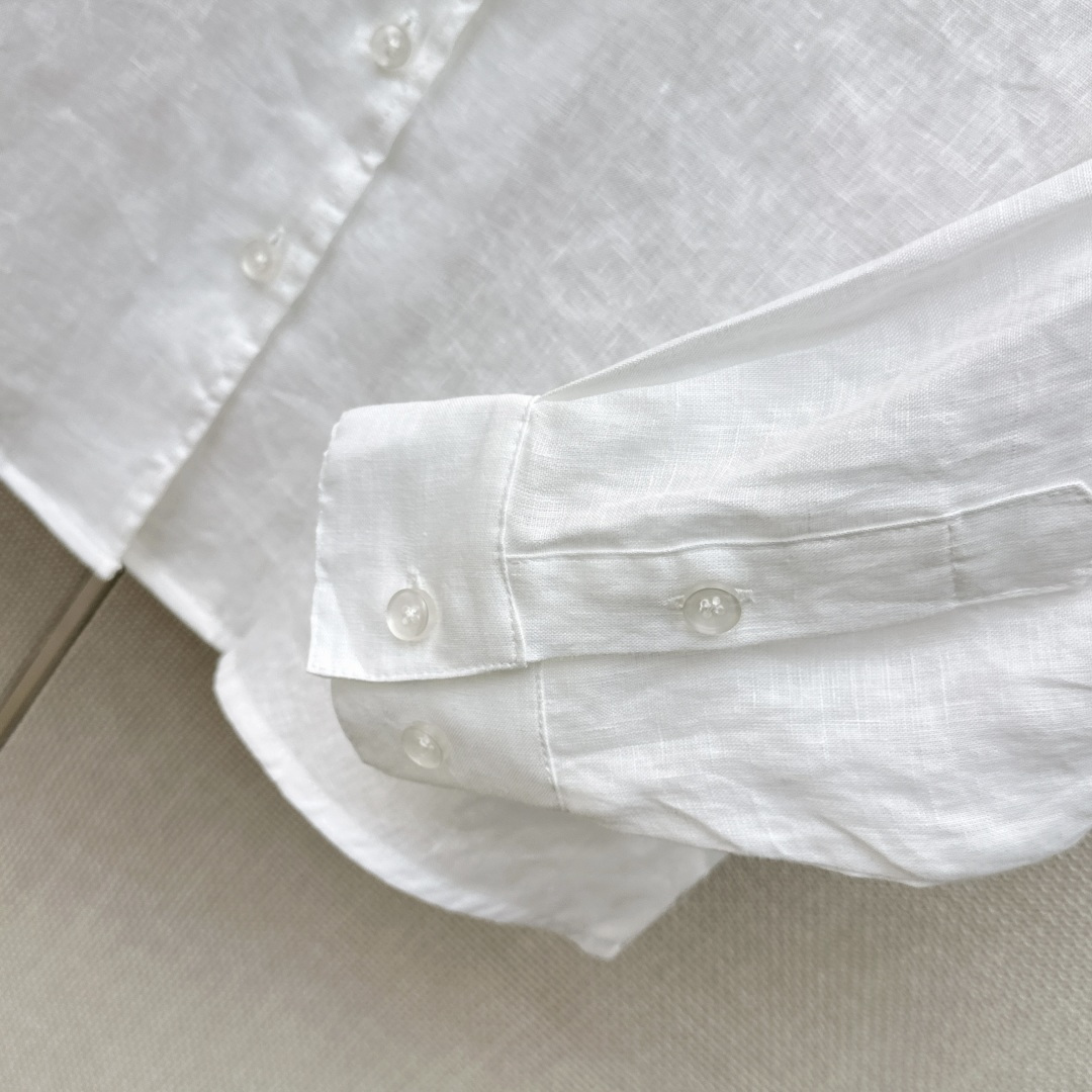 lp🆕 26Ss————春夏最新款花卉刺绣口袋亚麻衬衫🩵重工定位立体刺绣工艺 低调奢华细节感满满 进口亚