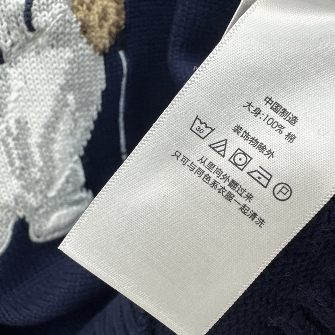 RL 26Ss————早秋最新款浓郁美式风帅气小熊毛衣🖤手工勾花图案 经典H宽松版型 品质控必入 进口纯棉纱线质感无敌赞