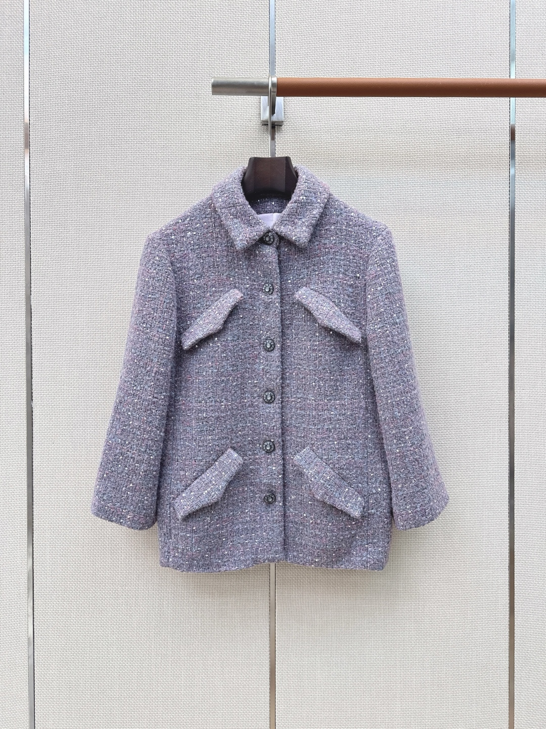 C家 26Ss———秋冬最新款气质中长款翻领编织外套💜yb开发绝美编织面料实物超美 立体肌理感精致感满满 上身自带一种高