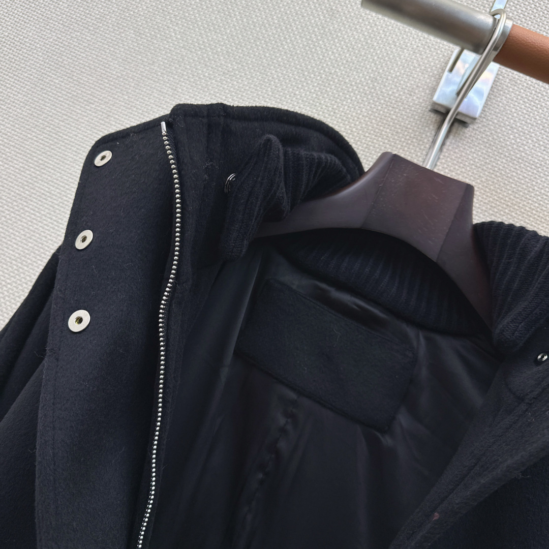 独家首发 lp🆕 26Ss————秋冬最新款重磅羊毛呢连帽设计外套🖤定制的羊毛呢面料 实物重磅有份量 领子内里拼接厚实螺