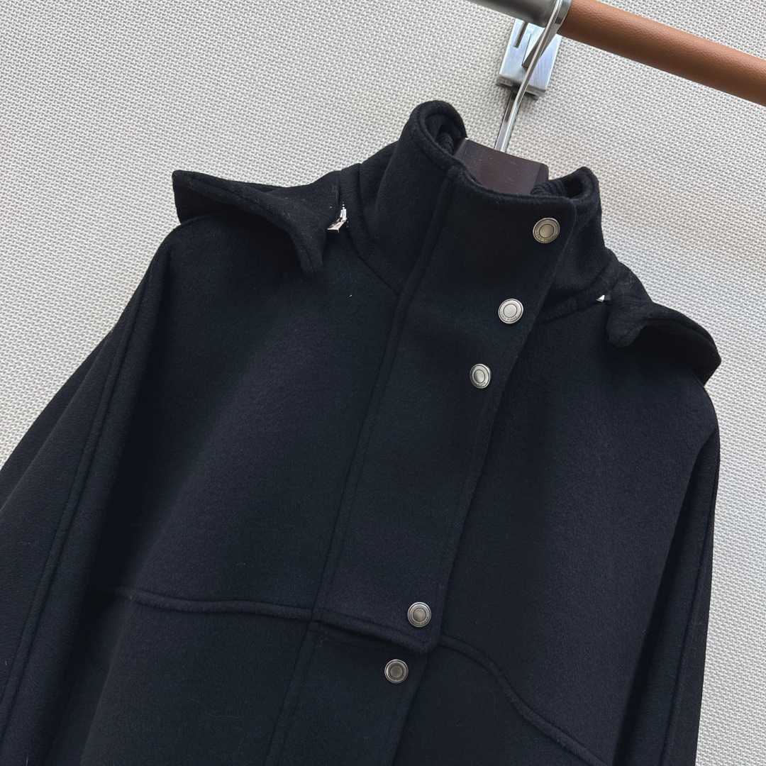 独家首发 lp🆕 26Ss————秋冬最新款重磅羊毛呢连帽设计外套🖤定制的羊毛呢面料 实物重磅有份量 领子内里拼接厚实螺