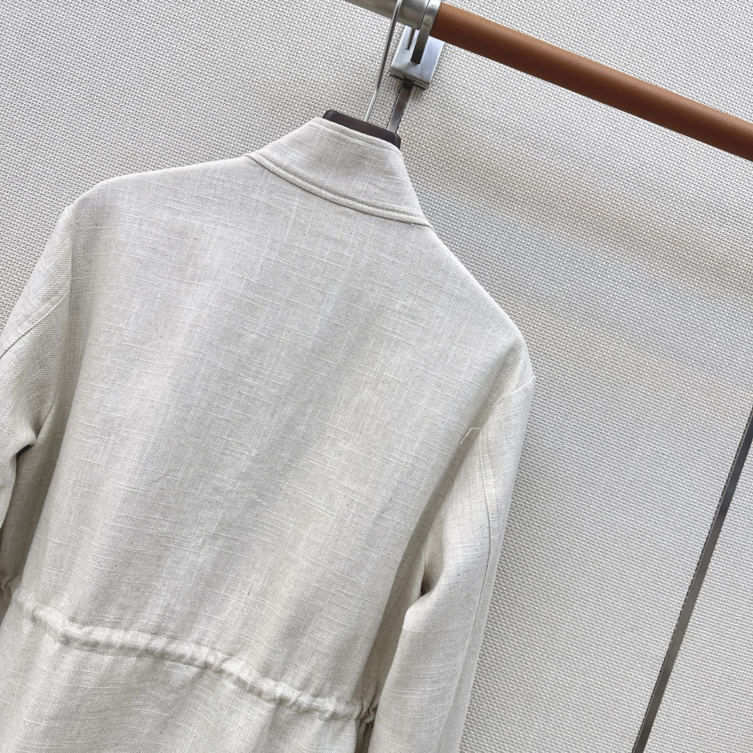 高智感穿搭 lp🆕 26Ss————早秋最新款旅行者抽绳收腰立领外套🤍松弛感的老钱风穿搭 衣橱必备单品 定染进口亚麻棉面
