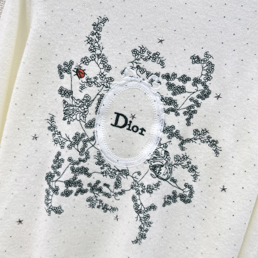 CD 26Ss————秋冬最新款重磅花卉图案刺绣毛衣 🩵超级经典款 很好搭配的基础款 圆领设计 简约又高级 单穿或者内搭