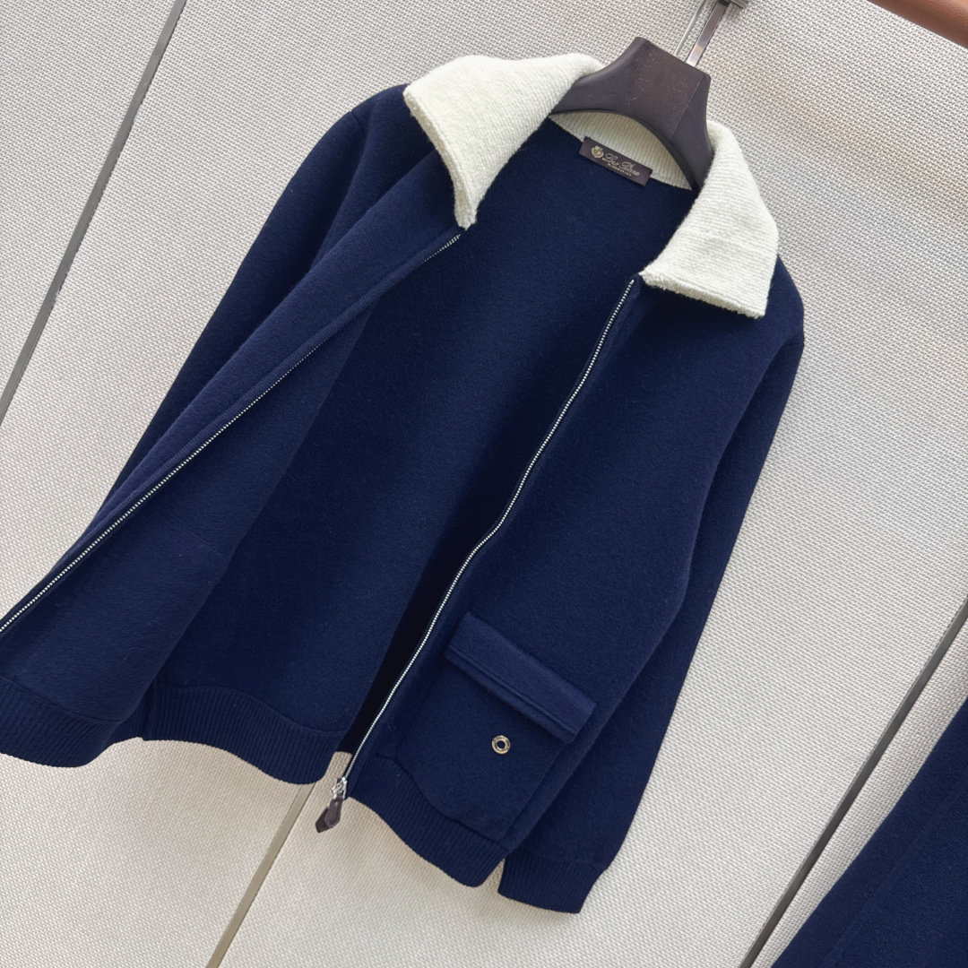 高定系列 lp🆕 26Ss————秋冬最新款高奢气质羊绒套装🩶撞色翻领羊绒外套+直筒裤 品质控必入！原版定染纱线很高级的