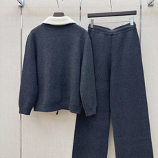 高定系列 lp🆕 26Ss————秋冬最新款高奢气质羊绒套装🩶撞色翻领羊绒外套+直筒裤 品质控必入!原版定染纱线很高级的 高定系列 lp🆕 26Ss————秋冬最新款高奢气质羊绒套装🩶撞色翻领羊绒外套+直筒裤 品质控必入!原版定染纱线很高级的