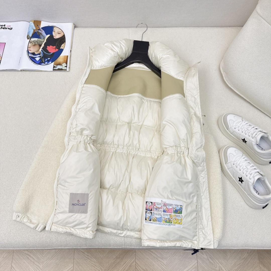 爆单款推荐 MC 26Ss————秋冬最新款羊羔毛拼接羽绒外套🤍羊羔毛拼接羽绒服国标进口90白鹅绒轻盈舒适 自带发热保暖