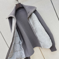 独家款~lp🆕 26Ss————秋冬最新款大翻领针织拼接羽绒服🖤定制尼龙+羊毛针织面料+环保仿水貂皮草 90白鹅绒填充内 独家款~lp🆕 26Ss————秋冬最新款大翻领针织拼接羽绒服🖤定制尼龙+羊毛针织面料+环保仿水貂皮草 90白鹅绒填充内