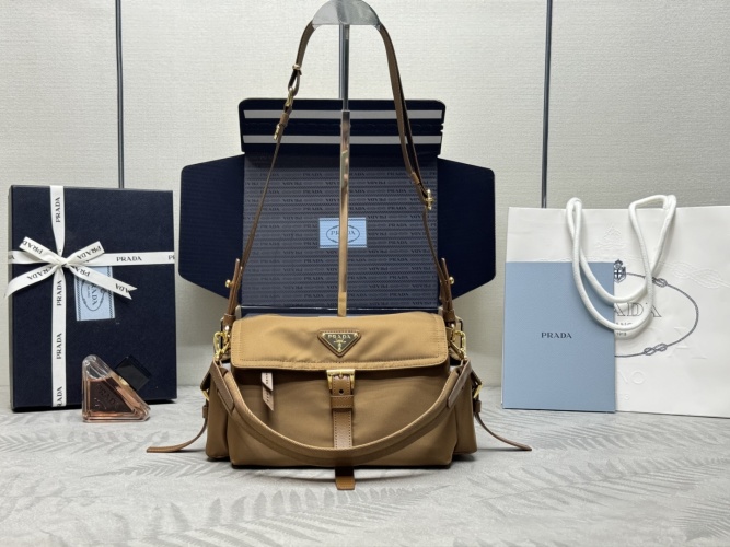 Prada Small Messenger Bag 1BD394 - Refined Nylon with Leather Details 1 Prada Small Messenger Bag 1BD394 - Refined Nylon with Leather Details