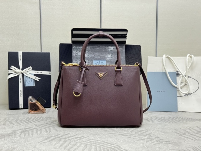 Prada Saffiano Leather Large Tote Bag with Detachable Strap - 32 x 24 x 14cm