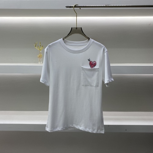 Women's Round Neck Cotton T-Shirt with Heart Graphic Pocket - Casual Fit 1 Women's Round Neck Cotton T-Shirt with Heart Graphic Pocket - Casual Fit