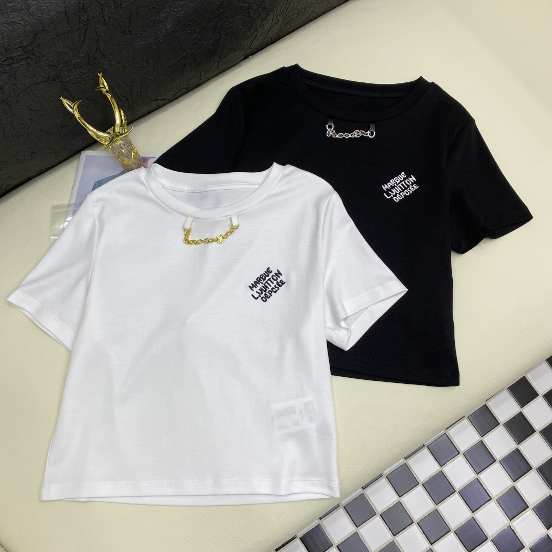 LV Women's Cotton Round Neck T-Shirt - Soft, Comfortable, and Stylish