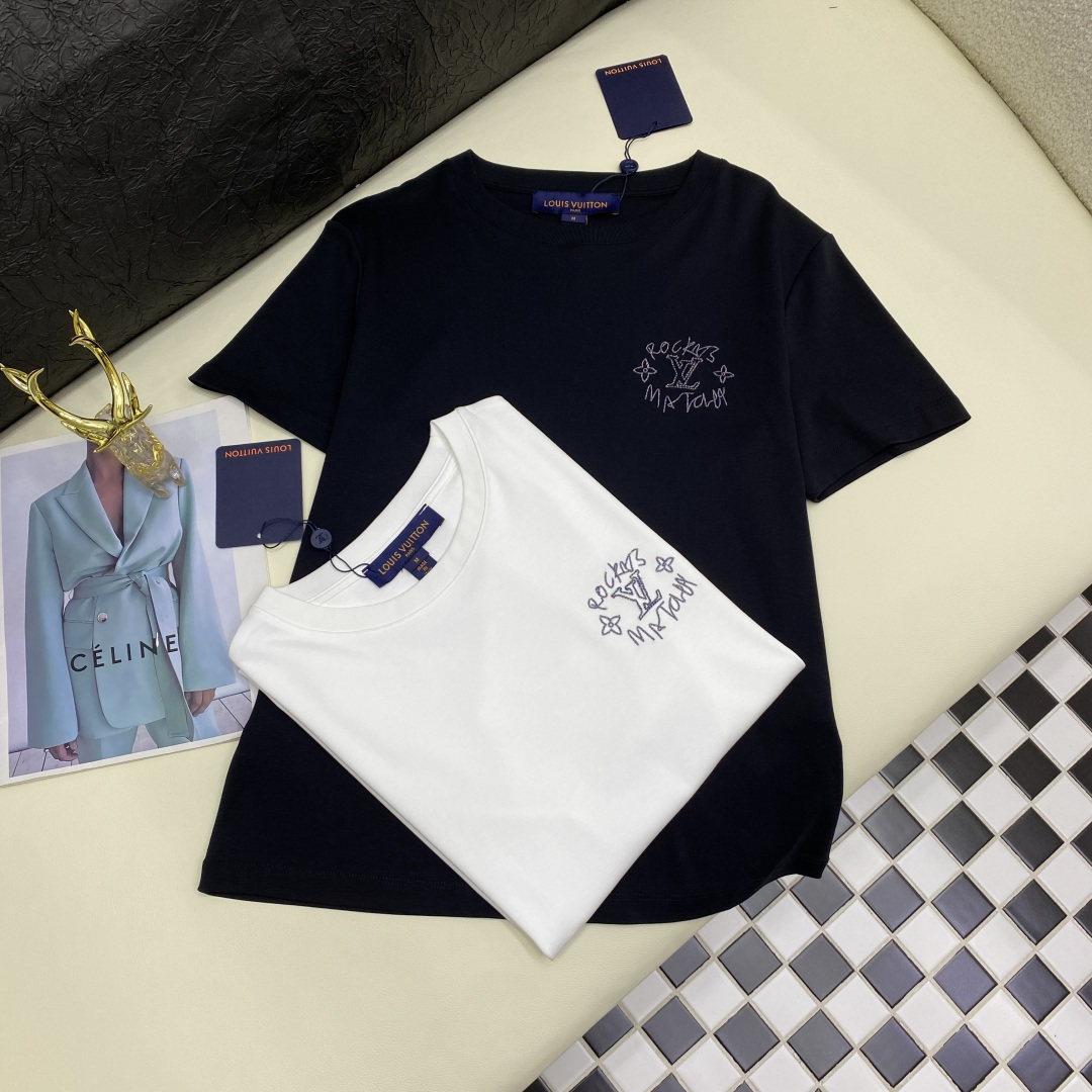 Louis Vuitton Women's Crew Neck Cotton T-Shirt - Soft, Comfortable Fit